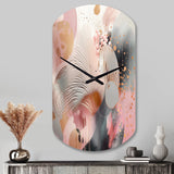Pink Rose gold Stripes Complexity V - Asymmetric Metal Wall Clock