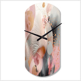 Pink Rose gold Stripes Complexity V - Asymmetric Metal Wall Clock
