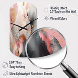 Pink Rose gold Stripes Complexity V - Asymmetric Metal Wall Clock