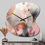 Pink Rose gold Stripes Complexity V - Asymmetric Metal Wall Clock
