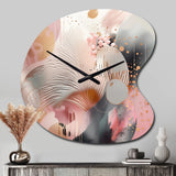 Pink Rose gold Stripes Complexity V - Asymmetric Metal Wall Clock