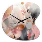 Pink Rose gold Stripes Complexity V - Asymmetric Metal Wall Clock
