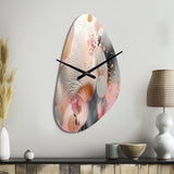 Pink Rose gold Stripes Complexity V - Asymmetric Metal Wall Clock