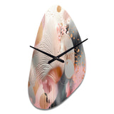 Pink Rose gold Stripes Complexity V - Asymmetric Metal Wall Clock