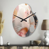 Pink Rose gold Stripes Complexity V - Asymmetric Metal Wall Clock