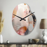 Pink Rose gold Stripes Complexity V - Asymmetric Metal Wall Clock