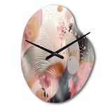 Pink Rose gold Stripes Complexity V - Asymmetric Metal Wall Clock