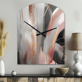 Pink Rose gold Circle Complexity I - Asymmetric Metal Wall Clock