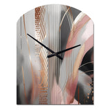 Pink Rose gold Circle Complexity I - Asymmetric Metal Wall Clock