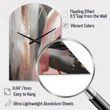 Pink Rose gold Circle Complexity I - Asymmetric Metal Wall Clock