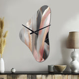Pink Rose gold Circle Complexity I - Asymmetric Metal Wall Clock