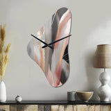 Pink Rose gold Circle Complexity I - Asymmetric Metal Wall Clock