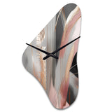 Pink Rose gold Circle Complexity I - Asymmetric Metal Wall Clock