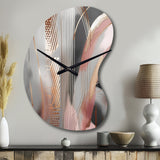 Pink Rose gold Circle Complexity I - Asymmetric Metal Wall Clock