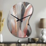 Pink Rose gold Circle Complexity I - Asymmetric Metal Wall Clock