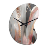 Pink Rose gold Circle Complexity I - Asymmetric Metal Wall Clock