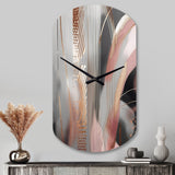 Pink Rose gold Circle Complexity I - Asymmetric Metal Wall Clock