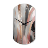 Pink Rose gold Circle Complexity I - Asymmetric Metal Wall Clock