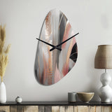 Pink Rose gold Circle Complexity I - Asymmetric Metal Wall Clock