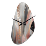 Pink Rose gold Circle Complexity I - Asymmetric Metal Wall Clock