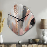 Pink Rose gold Circle Complexity I - Asymmetric Metal Wall Clock