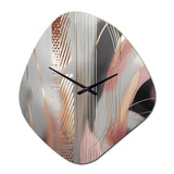 Pink Rose gold Circle Complexity I - Asymmetric Metal Wall Clock