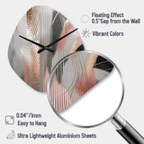 Pink Rose gold Circle Complexity I - Asymmetric Metal Wall Clock