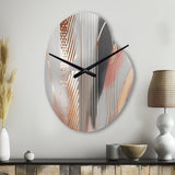 Pink Rose gold Circle Complexity I - Asymmetric Metal Wall Clock