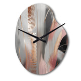 Pink Rose gold Circle Complexity I - Asymmetric Metal Wall Clock