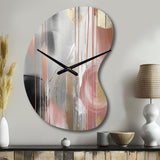 Pink Gold Circle Complexity - Asymmetric Metal Wall Clock