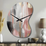 Pink Gold Circle Complexity - Asymmetric Metal Wall Clock