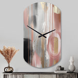 Pink Gold Circle Complexity - Asymmetric Metal Wall Clock