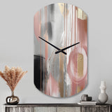 Pink Gold Circle Complexity - Asymmetric Metal Wall Clock