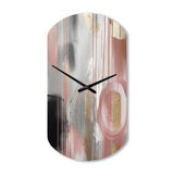 Pink Gold Circle Complexity - Asymmetric Metal Wall Clock