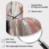 Pink Gold Circle Complexity - Asymmetric Metal Wall Clock