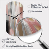 Pink Gold Circle Complexity - Asymmetric Metal Wall Clock