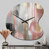 Pink Gold Circle Complexity - Asymmetric Metal Wall Clock