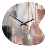 Pink Gold Circle Complexity - Asymmetric Metal Wall Clock