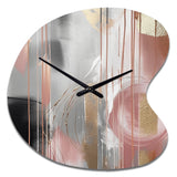 Pink Gold Circle Complexity - Asymmetric Metal Wall Clock