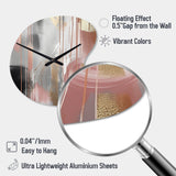 Pink Gold Circle Complexity - Asymmetric Metal Wall Clock