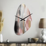 Pink Gold Circle Complexity - Asymmetric Metal Wall Clock