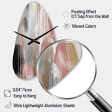 Pink Gold Circle Complexity - Asymmetric Metal Wall Clock