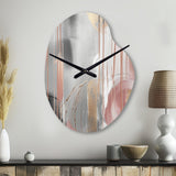 Pink Gold Circle Complexity - Asymmetric Metal Wall Clock