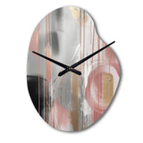Pink Gold Circle Complexity - Asymmetric Metal Wall Clock