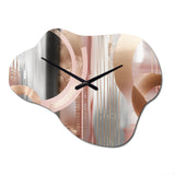 Pink Rose gold Circle Chaos V - Asymmetric Metal Wall Clock