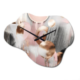 Pink Stripes And Lines Modern Art I - Asymmetric Metal Wall Clock