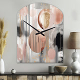 Pink Stripes And Lines Modern Art II - Asymmetric Metal Wall Clock