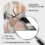 Pink Stripes And Lines Modern Art II - Asymmetric Metal Wall Clock
