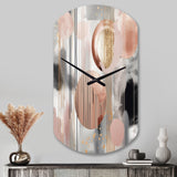 Pink Stripes And Lines Modern Art II - Asymmetric Metal Wall Clock