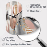Pink Stripes And Lines Modern Art II - Asymmetric Metal Wall Clock